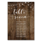 Hout & Lichten Tafel Zeven met Gastennamen Kaart (Voorkant)