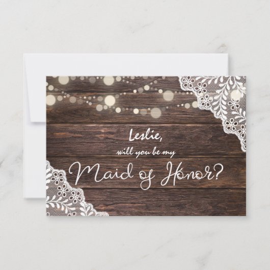 Hout Lichten word je mijn meid van eer? Foto Kaart (Voorkant)