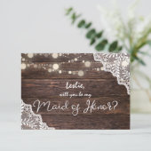 Hout Lichten word je mijn meid van eer? Foto Kaart (Staand voorkant)