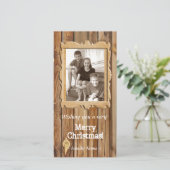 Hout Lijst Foto Kerst Kaart (Staand voorkant)