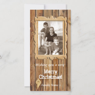 Hout Lijst Foto Kerst Kaart
