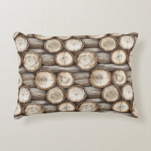 Hout Log Cabin Kerstmis Accent Kussen