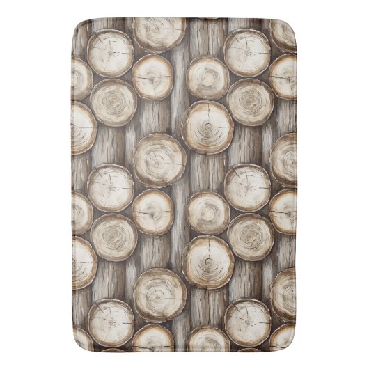 Hout Log Cabin Kerstmis Badmat (Voorkant Verticaal)