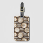 Hout Log Cabin Kerstmis Bagagelabel (Voorkant (verticaal))