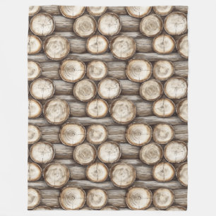 Hout Log Cabin Kerstmis Fleece Deken