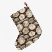 Hout Log Cabin Kerstmis Grote Kerstsok (Achterkant (Hangend))