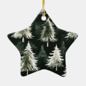 Hout Log Cabin Kerstmis Keramisch Ornament (Achterkant)