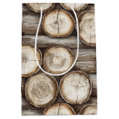 Hout Log Cabin Kerstmis Medium Cadeauzakje (Voorkant)