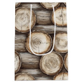 Hout Log Cabin Kerstmis Medium Cadeauzakje (Achterkant)
