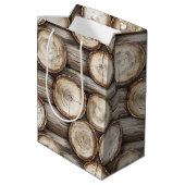 Hout Log Cabin Kerstmis Medium Cadeauzakje (Achterkant Gekanteld)