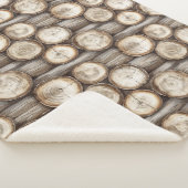 Hout Log Cabin Kerstmis Sherpa Deken (3/4)