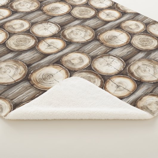 Hout Log Cabin Kerstmis Sherpa Deken (3/4)