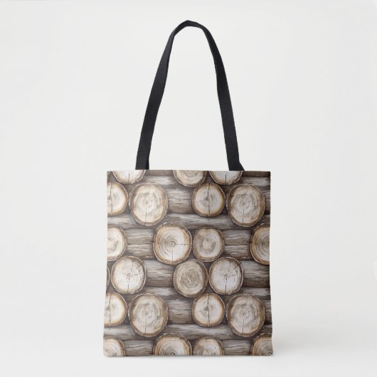 Hout Log Cabin Kerstmis Tote Bag (Voorkant)