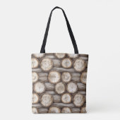 Hout Log Cabin Kerstmis Tote Bag (Achterkant)