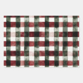 Hout Log Cabin Rood Groen Kerstmis Inpakpapier Vel (Voorkant 2)