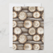 Hout Log Cabin Wedding Kaart (Achterkant)