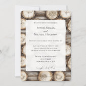 Hout Log Cabin Wedding Kaart (Voorkant)