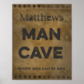 Hout Man Cave Personalized Poster (Voorkant)