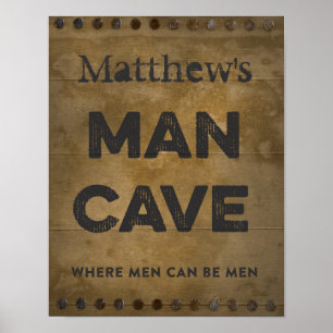 Hout Man Cave Personalized Poster