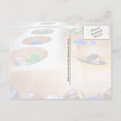 Hout Mancala board met kleurrijke glazen stenen Briefkaart (Achterkant)