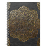 Hout mandala-goud notitieboek (Voorkant)