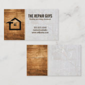 Hout Marmer | Logo Huis Reparatie Visitekaartje (Voorkant / Achterkant)
