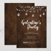 Hout Mason Jar Galentines Day Party Valentijn Kaart (Voorkant / Achterkant)