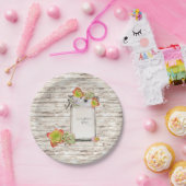 Hout, Mason Jar, Sappige, Bruiloft, Aangepast, Papieren Bordje (Feest)