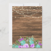 Hout, Mason Jars en Blauwgroen, Paarse ventilator Kaart (Achterkant)