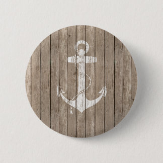 Hout met anker ronde button 5,7 cm