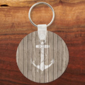 Hout met anker sleutelhanger (Voorkant)