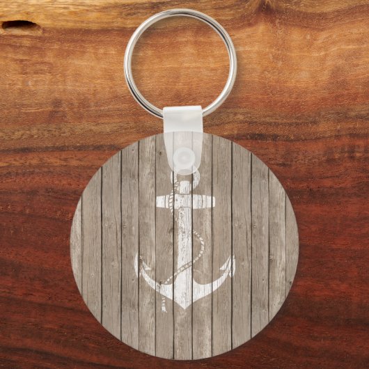Hout met anker sleutelhanger (Voorkant)