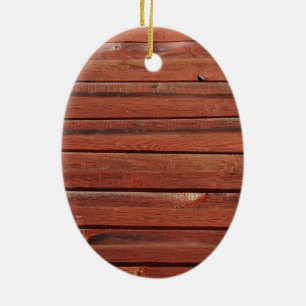 Hout met antiek patina keramisch ornament