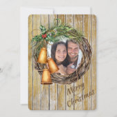 Hout met Bells Photo Template Holiday Kaart (Voorkant)