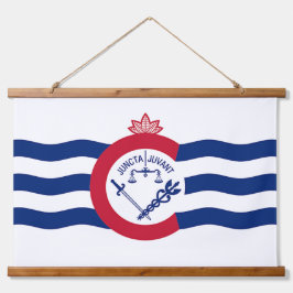 Hout met bovenzijde wandtapijt met vlag van Cincin Hangend Wandkleed