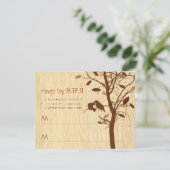 Hout met bruine Tortelduifjes RSVP (Staand voorkant)