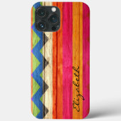 Hout met kleurcode Chevron Stripes  Case-Mate iPhone Case (Achterkant)