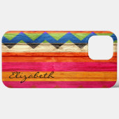 Hout met kleurcode Chevron Stripes  Case-Mate iPhone Case (Achterkant (horizontaal))