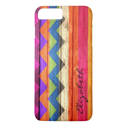 Hout met kleurcode Chevron Stripes  Case-Mate iPhone Case (Achterkant)