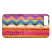 Hout met kleurcode Chevron Stripes  Case-Mate iPhone Case (Achterkant (Horizontaal))
