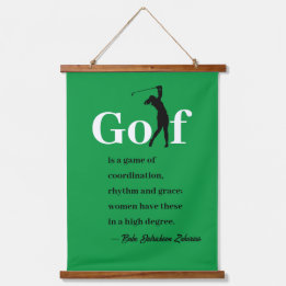 Hout met onderkant Babe Zaharias Golf Quote Wall T Hangend Wandkleed