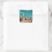 hout met petriet vierkante sticker (Tas)