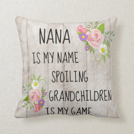 Hout met roze Paarse Floral Nana/grootmoeder Kussen