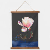 Hout met wandbekleding met waterLily Design Hangend Wandkleed (Voorkant)