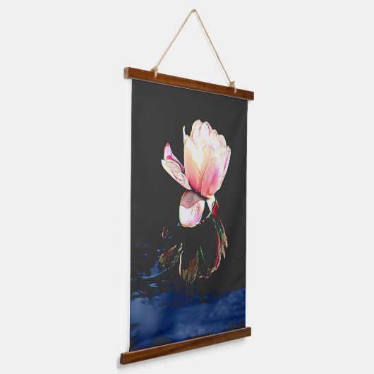 Hout met wandbekleding met waterLily Design Hangend Wandkleed (Gebogen)