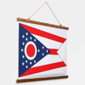 Hout met wandtapijt met vlag van Ohio, VS Hangend Wandkleed (Gebogen)