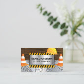 Hout Metaal | Bouwplaats | Waarschuwing Visitekaartje (Staand voorkant)