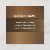 Hout Metallic Modern Minimal Vierkante Visitekaartje (Achterkant)