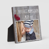 Hout Mijn eerste mama's Dag Foto Plaque met Easel Fotoplaat (Voorkant)