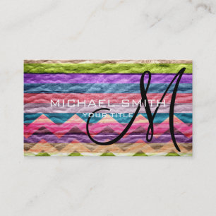 Hout Modern Colorful Chevron Striped Visitekaartje